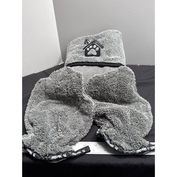 Dog Drying Towel & Glove Set For Pet Grooming Gray Microfiber Fast Absorbent 35" - Picture 1 of 12